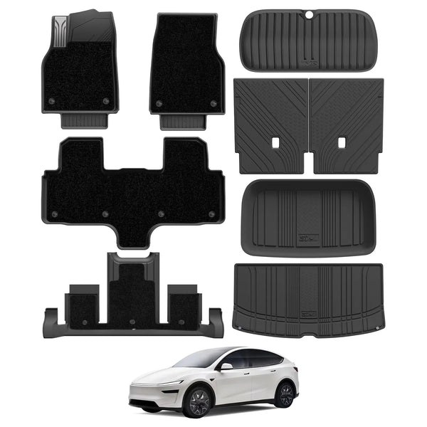 3W custom floor mats for the Tesla Model Y L, full set
