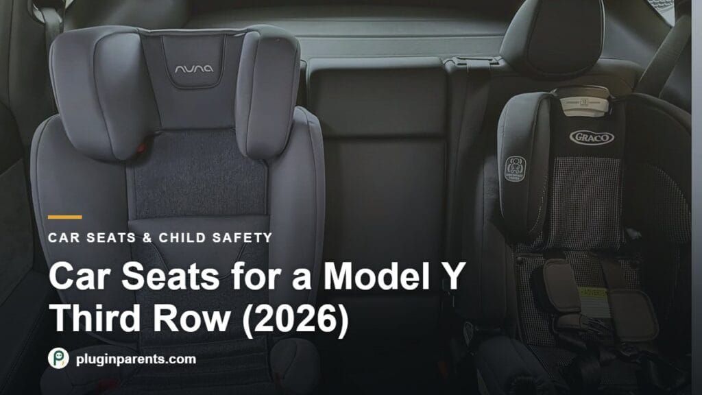 Graco 4Ever Extend2Fit next to a Nuna Aace in a Tesla Model Y
